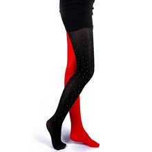 Load image into Gallery viewer, Spring Autumn Women's Stockings Black Red Splicing Gothic Pantyhose With Diamonds Sexy Lingerie Tights Hip Hop Stockings