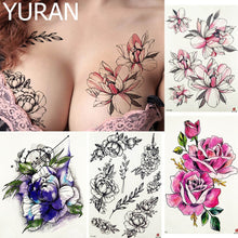 Load image into Gallery viewer, Pink Peony Women Chest Big Tattoo Stickers