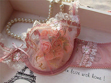 Load image into Gallery viewer, sexy transparent lace underwear bra set