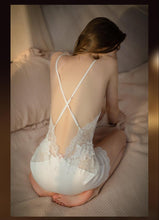 Load image into Gallery viewer, Backless Faux Silk Nightdress