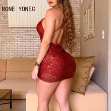 Load image into Gallery viewer, Women Sexy V Neck Halter Backless