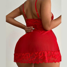 Load image into Gallery viewer, Sexy Red Backless Lace Women Nightgown Dress
