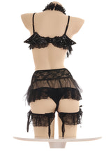 Load image into Gallery viewer, Bat Pu Leather Little Devil Cosplay Maid Outfits