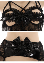 Load image into Gallery viewer, Bat Pu Leather Little Devil Cosplay Maid Outfits