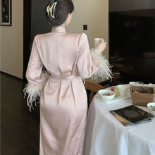 Load image into Gallery viewer, Silk Chic Feather Casual Home Robes for Women