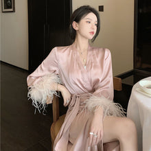 Load image into Gallery viewer, Silk Chic Feather Casual Home Robes for Women