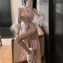Load image into Gallery viewer, Silk Chic Feather Casual Home Robes for Women