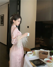 Load image into Gallery viewer, Silk Chic Feather Casual Home Robes for Women
