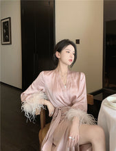Load image into Gallery viewer, Silk Chic Feather Casual Home Robes for Women