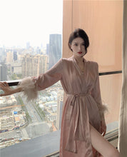 Load image into Gallery viewer, Silk Chic Feather Casual Home Robes for Women