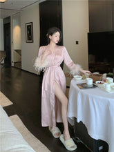 Load image into Gallery viewer, Silk Chic Feather Casual Home Robes for Women