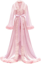 Load image into Gallery viewer, Satin Robe Fur Nightgown