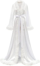 Load image into Gallery viewer, Satin Robe Fur Nightgown