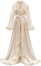 Load image into Gallery viewer, Satin Robe Fur Nightgown