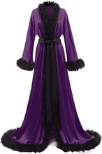 Load image into Gallery viewer, Satin Robe Fur Nightgown