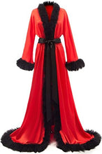 Load image into Gallery viewer, Satin Robe Fur Nightgown