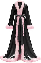 Load image into Gallery viewer, Satin Robe Fur Nightgown