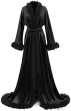 Load image into Gallery viewer, Satin Robe Fur Nightgown