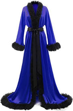Load image into Gallery viewer, Satin Robe Fur Nightgown