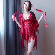 Load image into Gallery viewer, 3pcs set (Basic+Outwear) Lace night dress