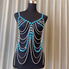 Load image into Gallery viewer, Hollow Tassel Rhinestone Chest Chain Bikini Lingerie Jewelry