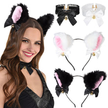 Load image into Gallery viewer, Cosplay Rabbit Ear Plush Bell Hairband Women Girl
