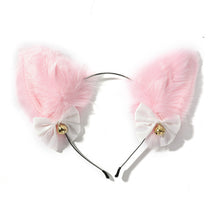 Load image into Gallery viewer, Cosplay Rabbit Ear Plush Bell Hairband Women Girl