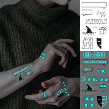 Load image into Gallery viewer, Blue Luminous Glow Tattoo Sticker Constellation Waterproof Temporary Tatoo Small Finger Wrist Fake Tatto For Body Art Women Kid
