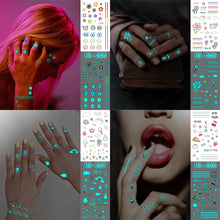 Load image into Gallery viewer, Blue Luminous Glow Tattoo Sticker Constellation Waterproof Temporary Tatoo Small Finger Wrist Fake Tatto For Body Art Women Kid

