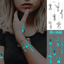 Load image into Gallery viewer, Blue Luminous Glow Tattoo Sticker Constellation Waterproof Temporary Tatoo Small Finger Wrist Fake Tatto For Body Art Women Kid
