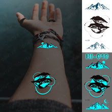 Load image into Gallery viewer, Blue Luminous Glow Tattoo Sticker Constellation Waterproof Temporary Tatoo Small Finger Wrist Fake Tatto For Body Art Women Kid
