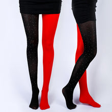 Load image into Gallery viewer, Spring Autumn Women's Stockings Black Red Splicing Gothic Pantyhose With Diamonds Sexy Lingerie Tights Hip Hop Stockings
